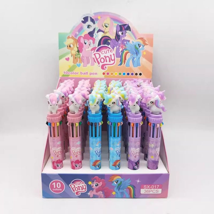 Wholesale Cartoon animal themed multi color pens ten color ballpoint pens