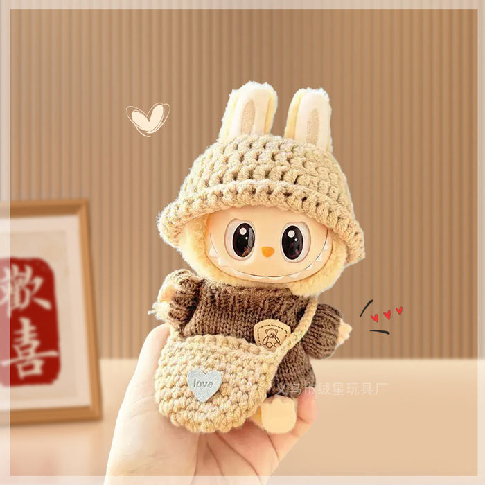 Wholesale New 17cm sweater, hat, shoulder bag, crochet set, creative vinyl doll accessories