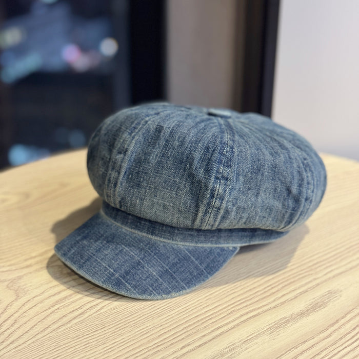 Wholesale New retro washed denim beret octagonal hat fashionable hat
