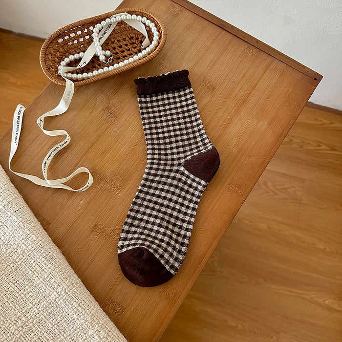 Wholesale Designer bow socks, children's mid tube socks, new niche original stacking socks