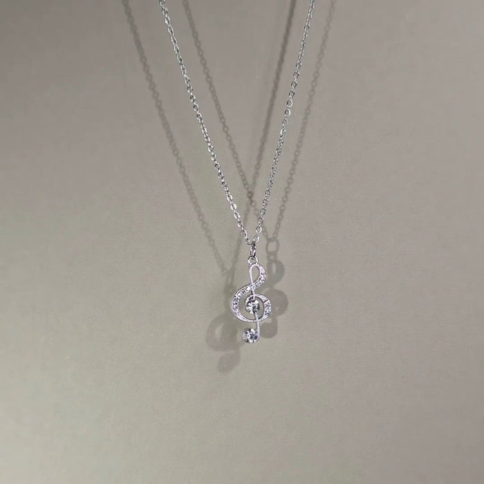 Wholesale  jewelry diamond note necklace creative diamond clavicle chain jewelry