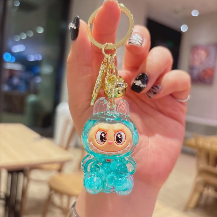 Wholesale acrylic rab cloth quicksand key chain pendant  key chain gift