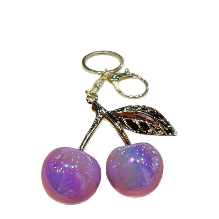 Wholesale Chic Resin Cherry Keychain - Colorful Pink Car Key Accessory MOQ≥2