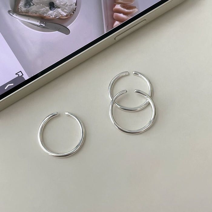 Wholesale Pure silver simple and cool style plain ring, single wear, layered basic silver ring, niche design, fashionable