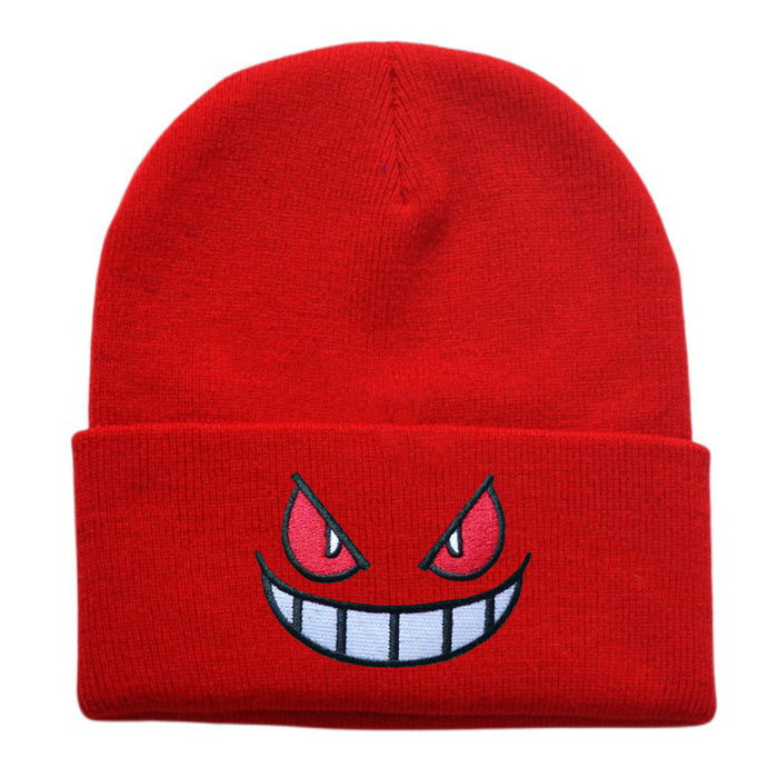 Wholesale Cartoon Acrylic Embroidery Autumn and Winter Wool Knitted Hat JDC-FH-Shengn001