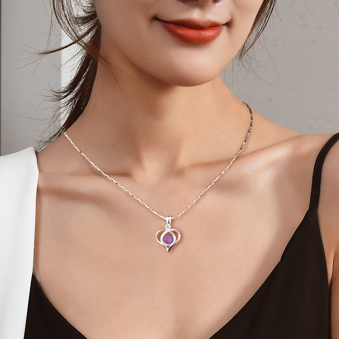 Wholesale titanium steel necklace love clavicle necklace accessories to send girlfriend