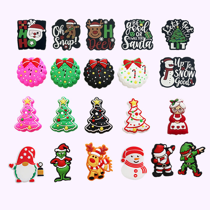 Wholesale Christmas Color Printed Silicone Printing Focal Beads JDC-BDS-JZC006