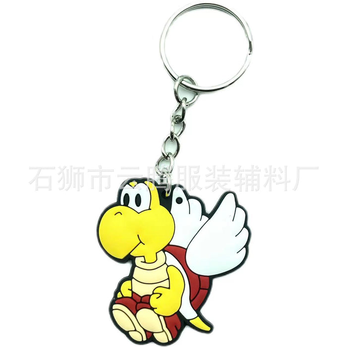 Wholesale 10pcs Cartoon Mushroom Keychain Pendant PVC Key Pendant School Bag Decoration