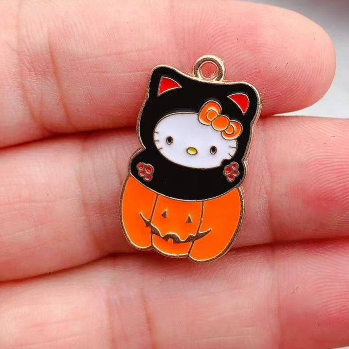 Wholesale 10pcs  DIY Devil Ghost Alloy Drip Oil Bag Pendant Necklace