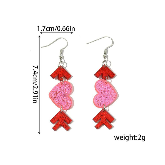 Wholesale Acrylic Heart Envelope 2D Earrings Valentine' s Day Fashion Accessory MOQ≥2