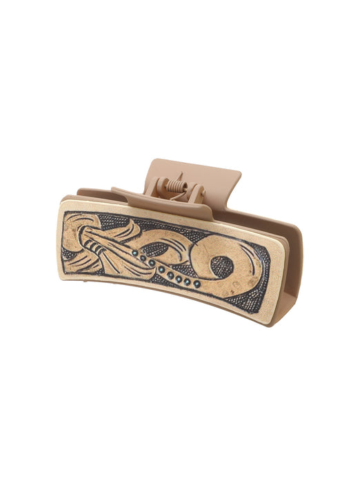 Wholesale Western Denim Leather Hairpin Sunflower Poker Clip Women Shark Clip