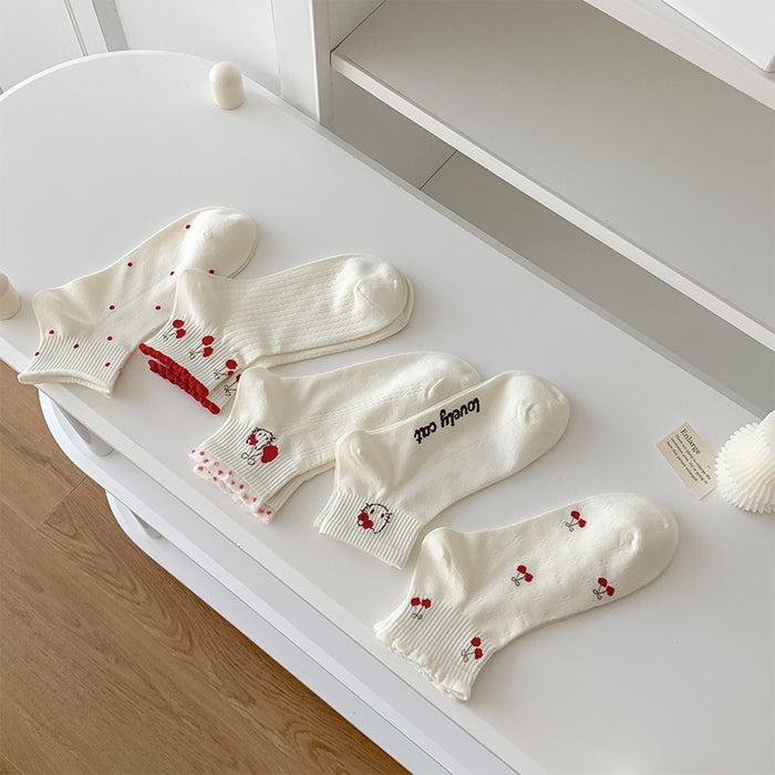 Wholesale Cute, sweet, fashionable boat socks, combed cotton short socks