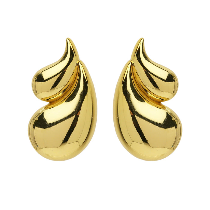 Wholesale  18K Gold Double Water Drop Brass Earrings Women  All Match Geometric Earrings