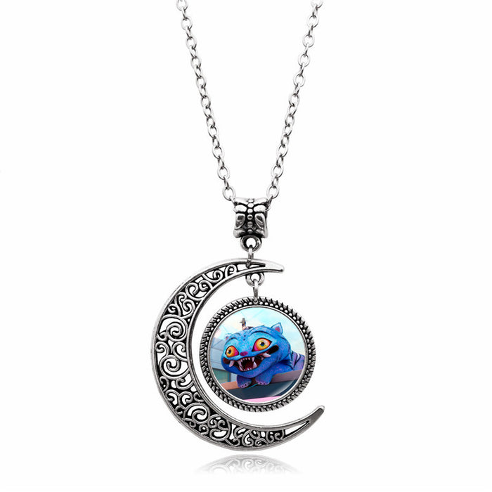Wholesale K-POP Moon Pendant Necklace, Creative and Personalized Accessory