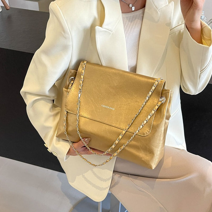 Wholesale Vintage large capacity underarm tote bag, simple chain shoulder crossbody bag