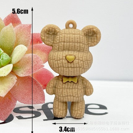 Wholesale Bear Key Chain Doll Pendant Collar Bear Key Chain Pendant Little Bear Key Chain Doll Pendant Cream Glue
