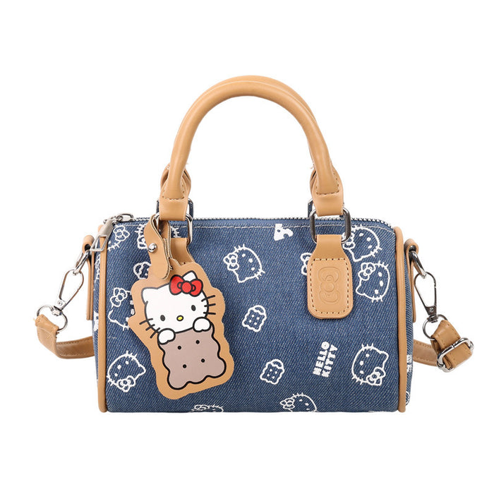 Wholesale Cute cartoon print denim handbags