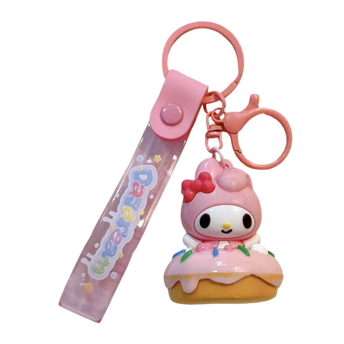 Wholesale Electroplated Cute Donut Keychain
