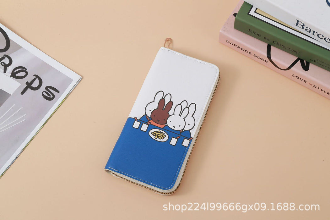 Wholesale PU Leather Cartoon Rabbit Coin Purse Card Holder Wallet Color Block Everyday Fashion Accessory