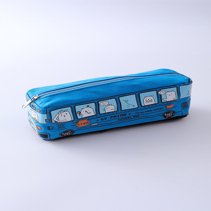 Wholesale Canvas Student Stationery Bus Pencil Bags