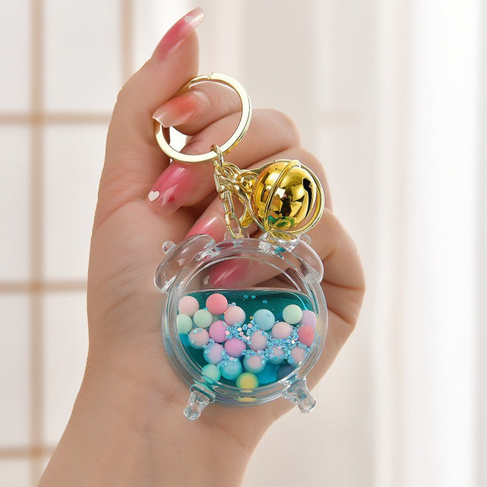 Wholesale Acrylic oil bottle candy Bean astronaut keychain