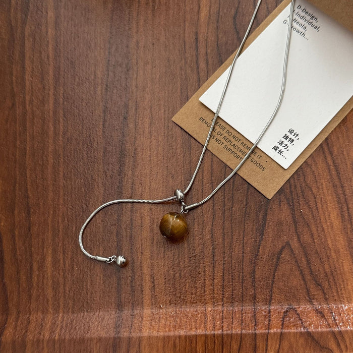 Wholesale Titanium steel design necklace, pearl niche personalized necklace, sweater chain