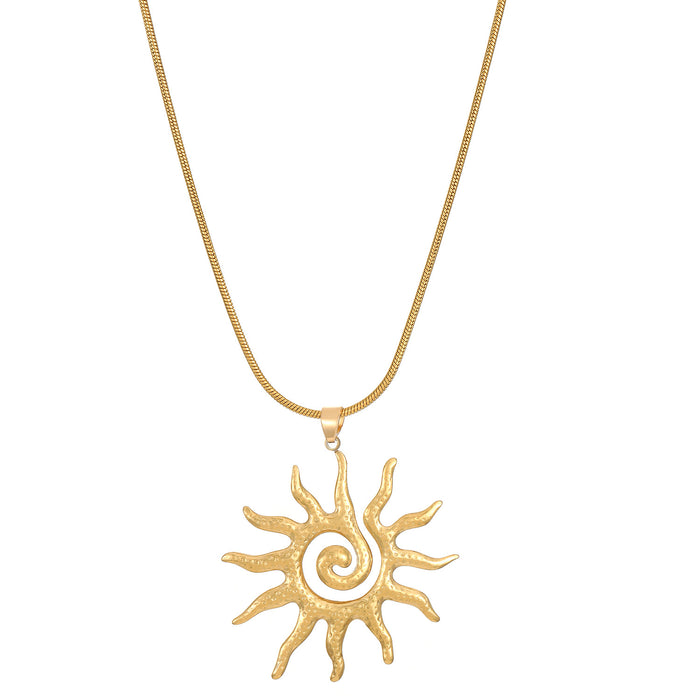 Wholesale Hollow Sun Stainless Steel choker necklace Earrings rings SET