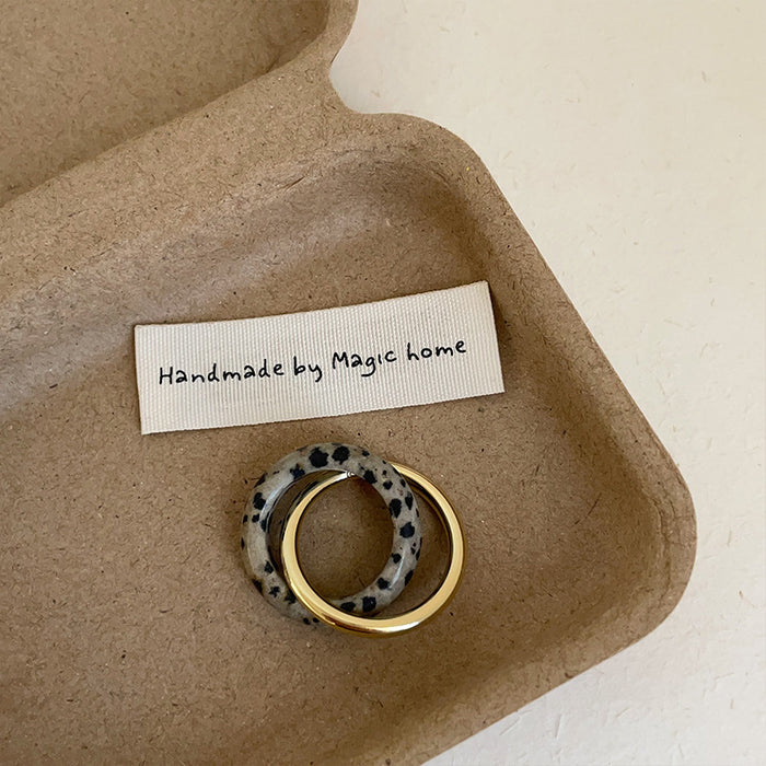 Wholesale Double layered metal ring for women, retro, light luxury, personalized, fashionable, elegant, versatile, ring and ring