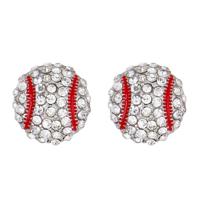 Wholesale New Ball Sports Necklace Earrings Creative Design Baseball Earrings Jewelry Set