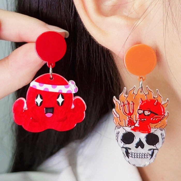 Wholesale  Funny Earrings Syringe Acrylic Earrings Sun Banana Planet Earrings Ear Accessories