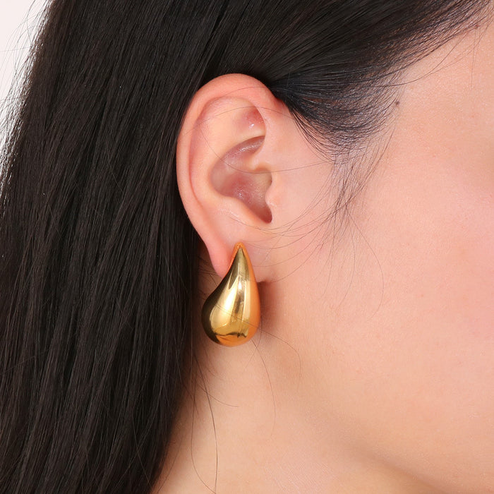 Wholesale Women' s golden water drop geometricv earrings