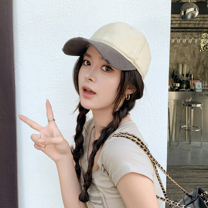 Wholesale New customizable hat, color blocked duckbill cap, versatile sports baseball cap