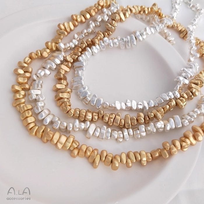 Wholesale Plated Bright Gold Bright Silver Special-Shaped Beads Beaded Earrings Bracelet