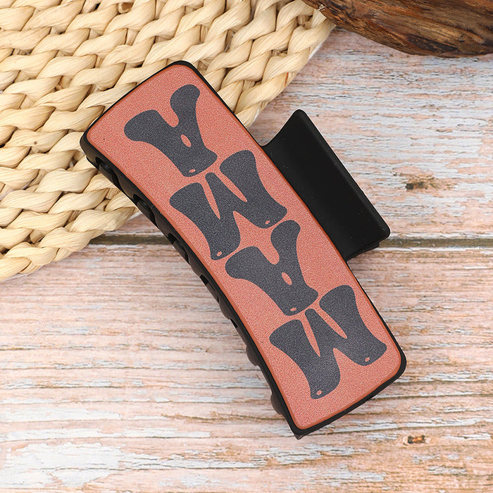 Wholesale Western Denim Sunflower Vintage Letter Shark Clip Grab Clip Hairpin