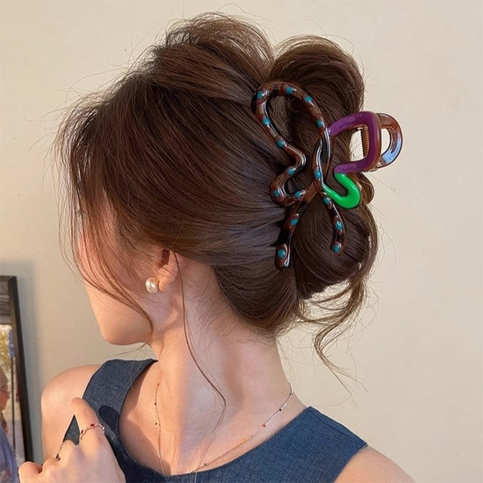 Wholesale  Contrasting Color Polka Dot Bow Clip for Women  with Small Hair Volume Hair Clip Headwear