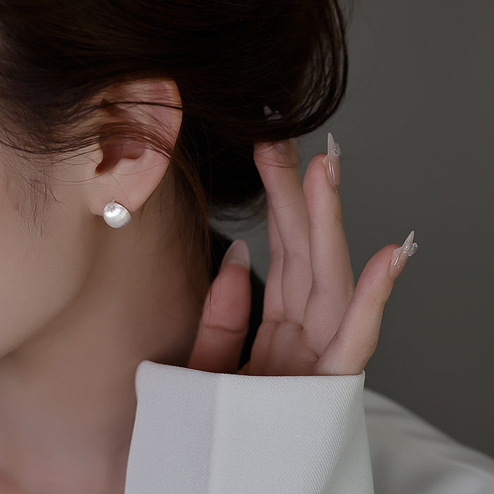 Wholesale  925  Silver Ball Earrings Women's  Metal Ear  Earrings