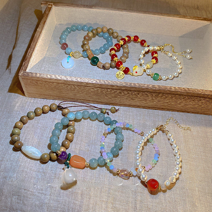 Wholesale New Chinese Explosions Beaded Bracelet Women's High Sense Niche Joker Pearl Bracelet Retro Couple Hand Jewelry