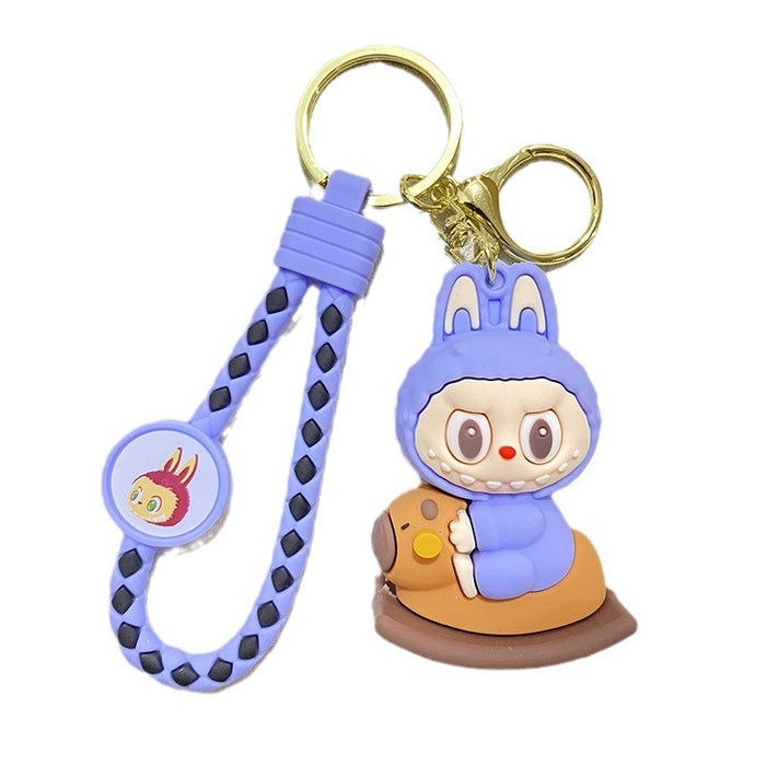 Wholesale Cartoon Plush Rocking Horse Keychain Cute Bunny Doll Student Backpack Pendant Gift