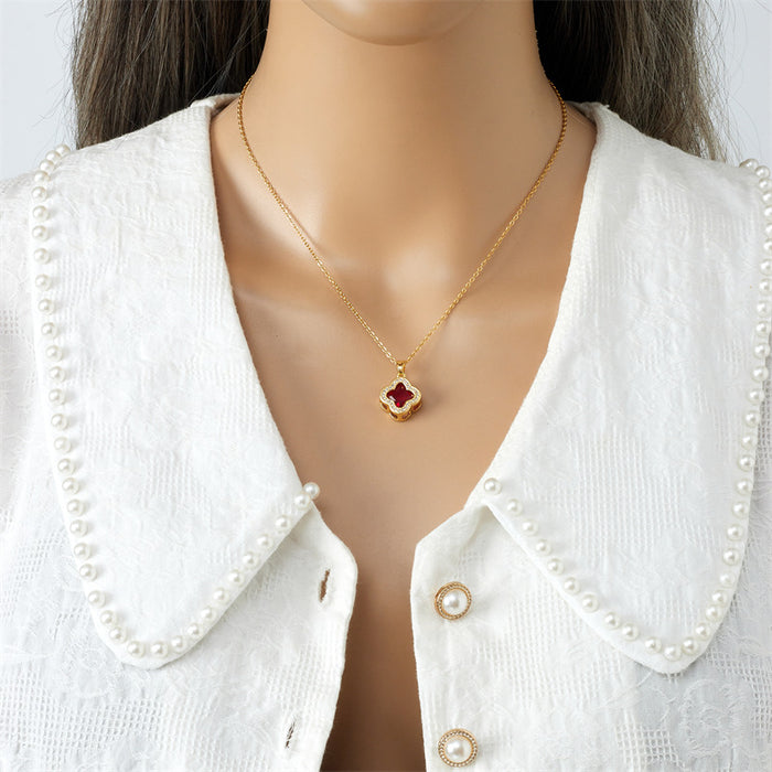 Wholesale Titanium steel clover necklace