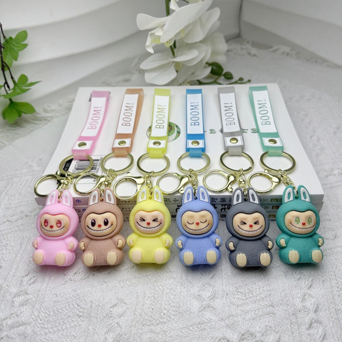 Wholesale Plush toy key pendant for couples, cute plush keychain cartoon