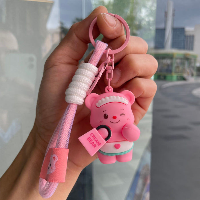 Wholesale Little Bear Cartoon Keychain Cute Bag Pendant Couple Car Keychain