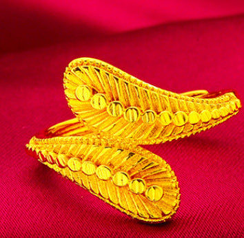 Wholesale Fashion Open Leaf Ring Women's Fashion Accessories Feather Ring