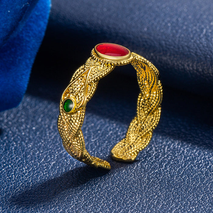 Wholesale Light luxury open mouth ring, niche design ring