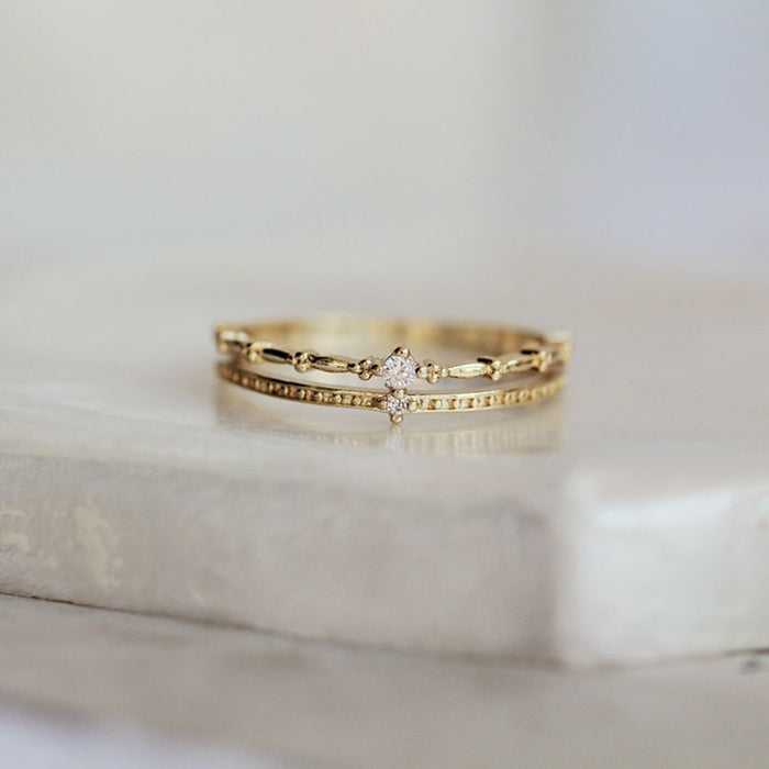 Wholesale Small and niche, light luxury, simple index finger ring, pure silver two-layer ring, women's fashionable, versatile, personalized bracelet