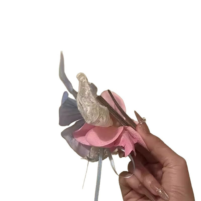 Wholesale Flower tassel hair clip, new high-end side fringe hair clip, bangs clip, hair headband accessory