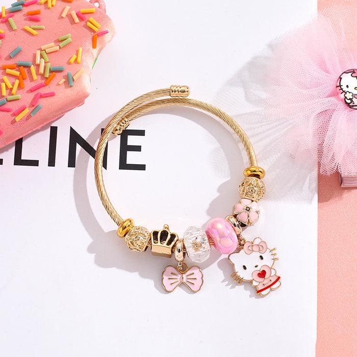 Wholesale Stainless Steel Cartoon Beaded Bracelet Stylish Jewelry Accessory MOQ≥2