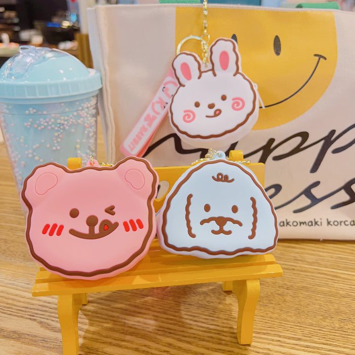 Wholesale  Cartoon  Cute Coin Purse Key Chain Silicone  Children Card Bag Wallet Keychain  Pendant