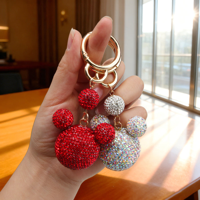 Wholesale Rhinestone Keychain Cute Cartoon Car Bag Charm Decorative Accessory MOQ≥2