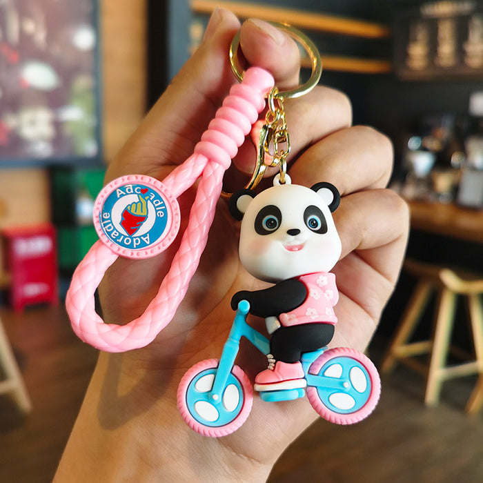 Wholesale Rubber Cartoon Doll Peking Opera Panda Keychain JDC-KC-Tingm184