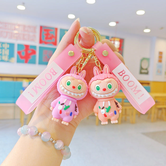 Wholesale Cross-Dressing Cartoon Keychain Cute School Bag Pendant Car Key Chain Doll Machine Gift